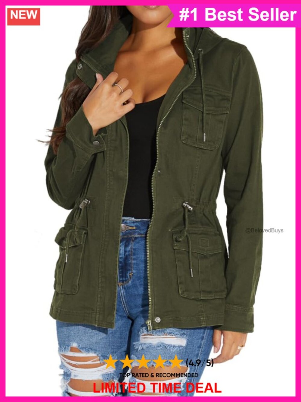 Women's Camo Full Zip Lightweight Casual Jacket Long Sleeve Streetwear